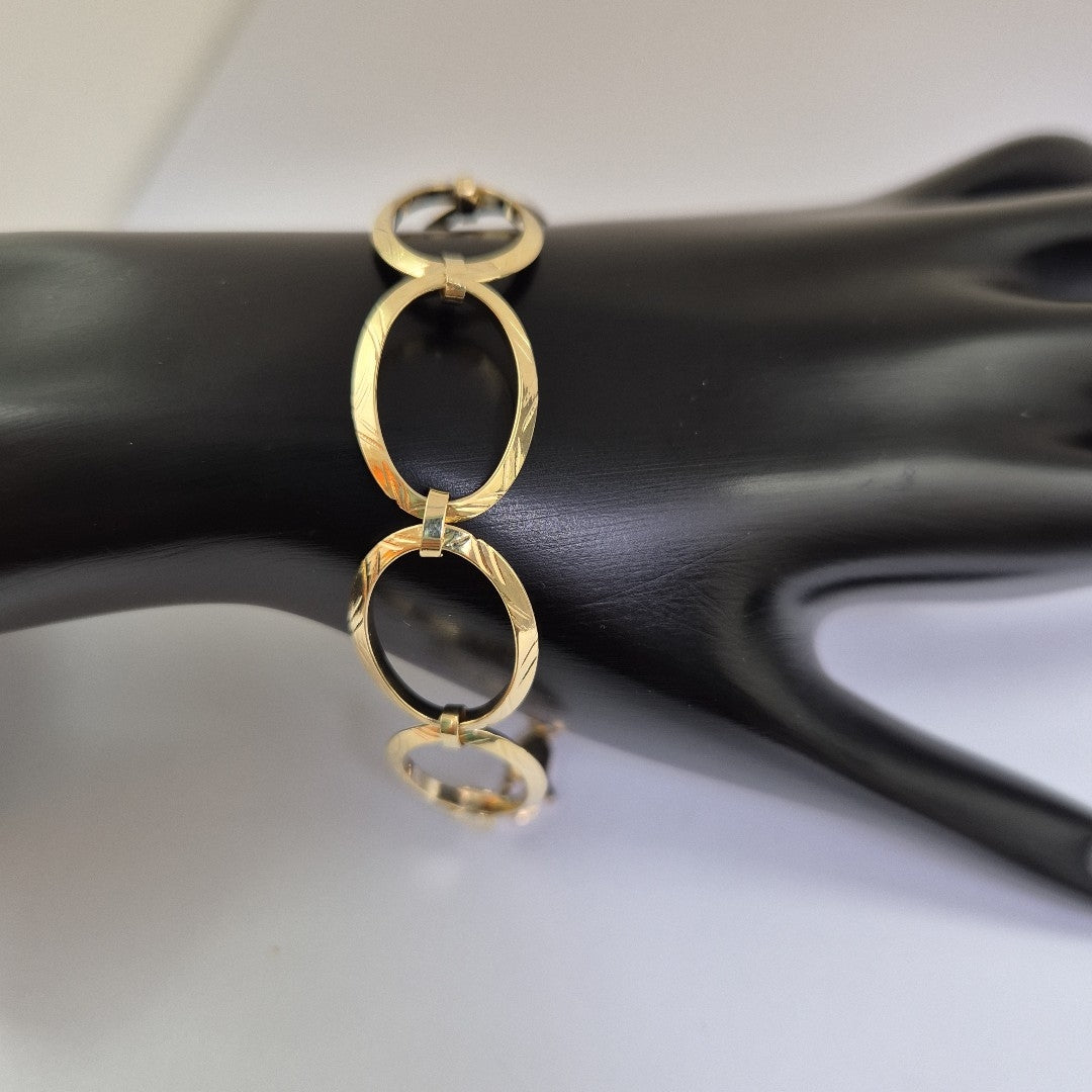 PULSERA CON AROS OVALADOS 14K 18 CM 5.2 GR (NUEVO)