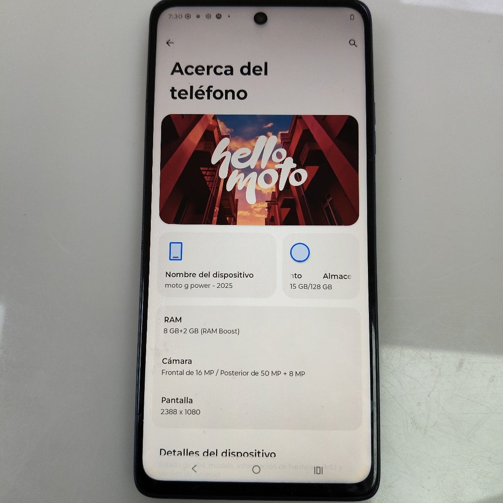 CELULAR MOTOROLA MOTO G POWER XT2515-2 (2025) 128 GB 8 GB RAM (SEMINUEVO)