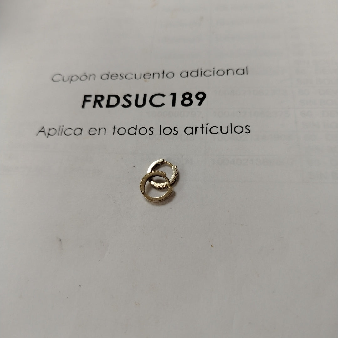 ARETES ARRACADAS CON CIRCONIAS 10K 1.2 GR (NUEVO)