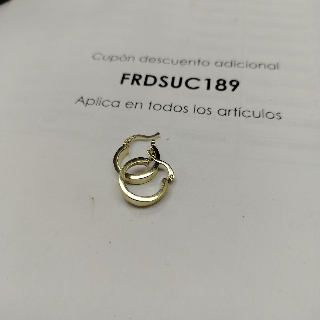 ARETES ARRACADA LISA 14K 2 GR (NUEVO)