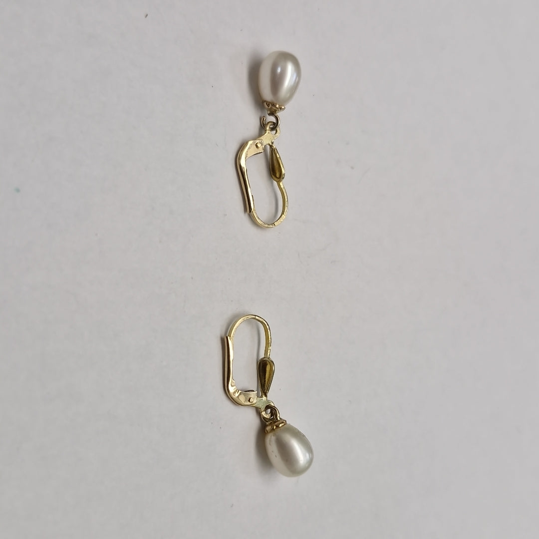 ARETES C PERLAS SINTETICAS 10K 2.2 GR (NUEVO)