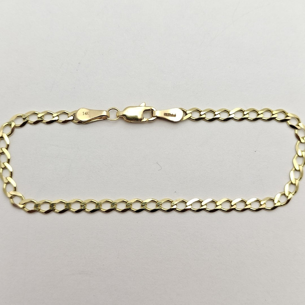 PULSERA TEJIDO BARBADA 14K 18 CM 3.4 GR (NUEVO)