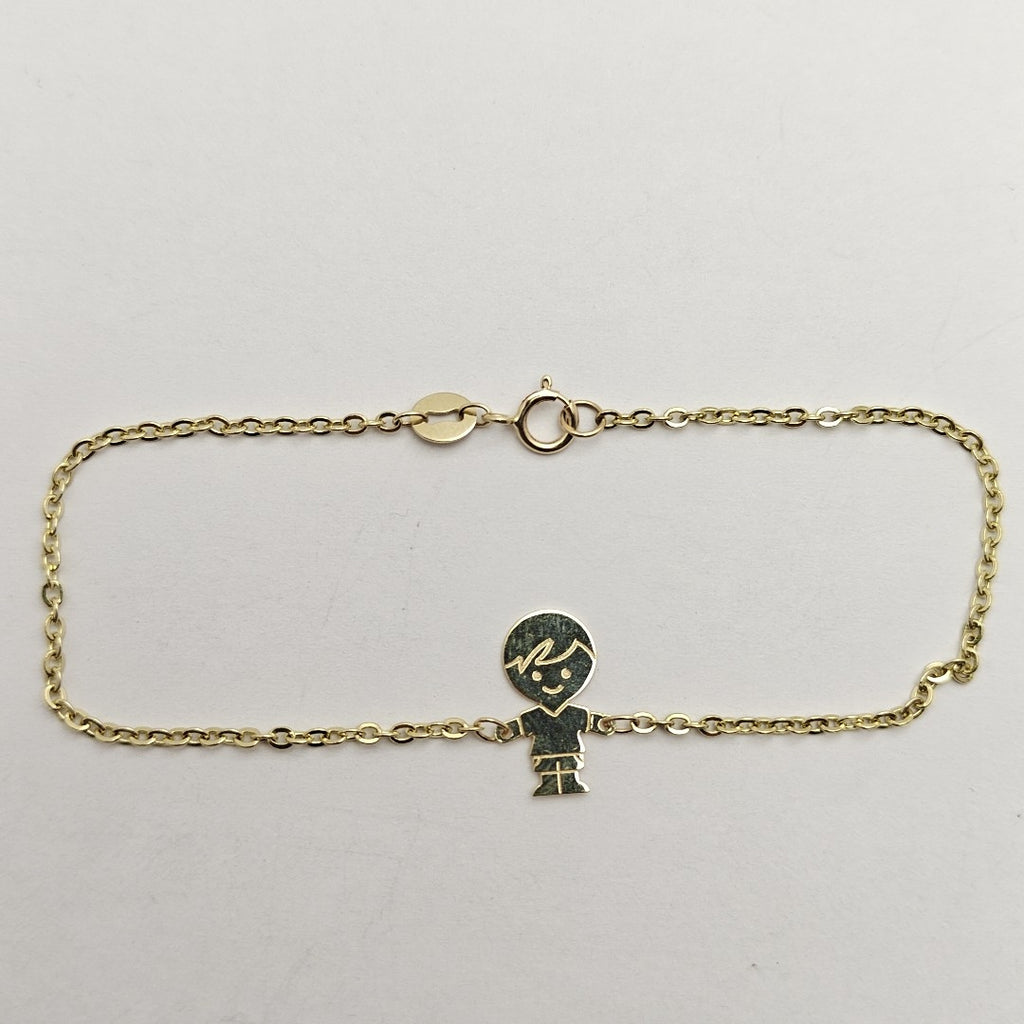 PULSERA TEJIDO ESPECIAL FIG NIÑO 14K 18 CM 1.4 GR (NUEVO)