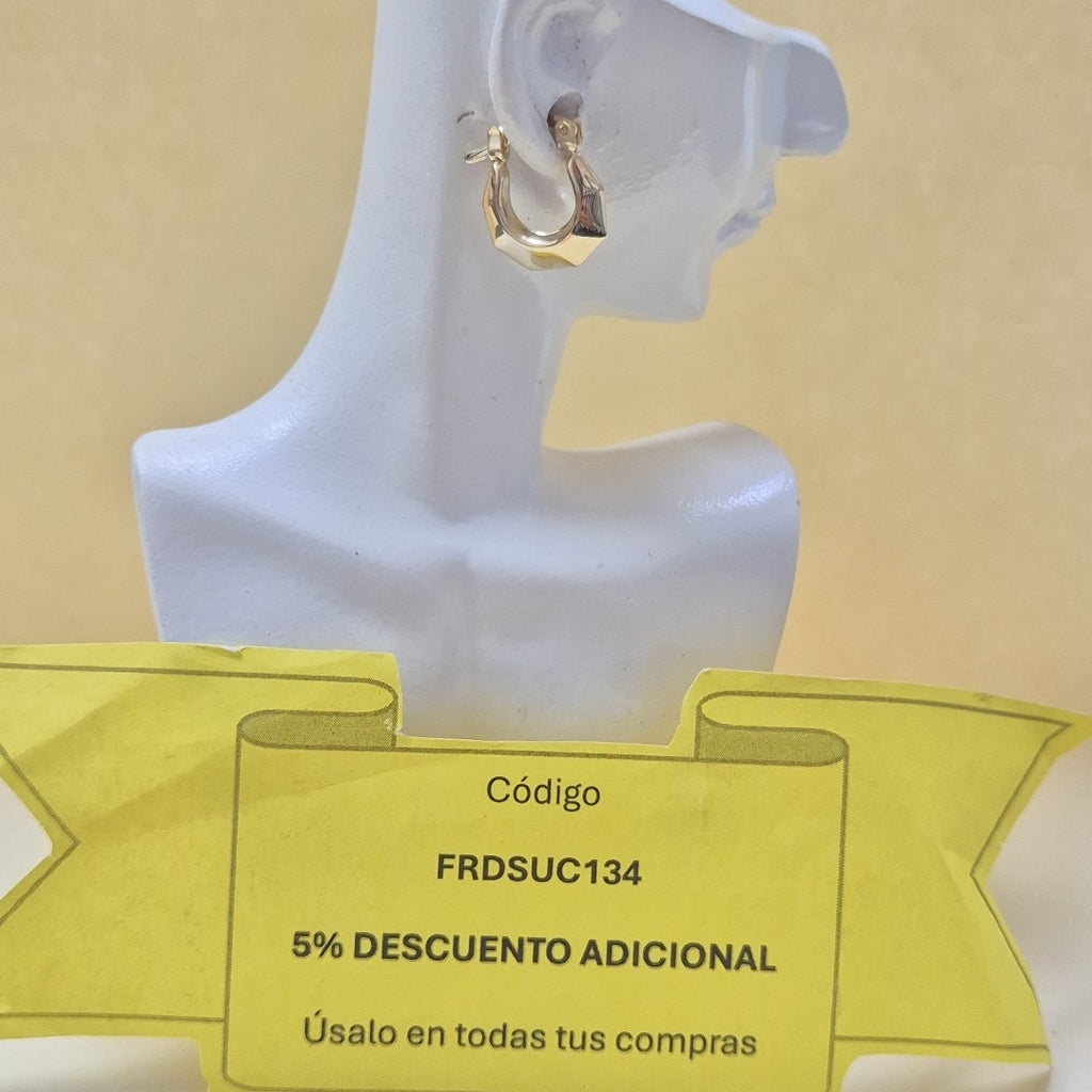 ARETES HUGIES C CIRCONIAS 14K 1.5 GR (NUEVO)