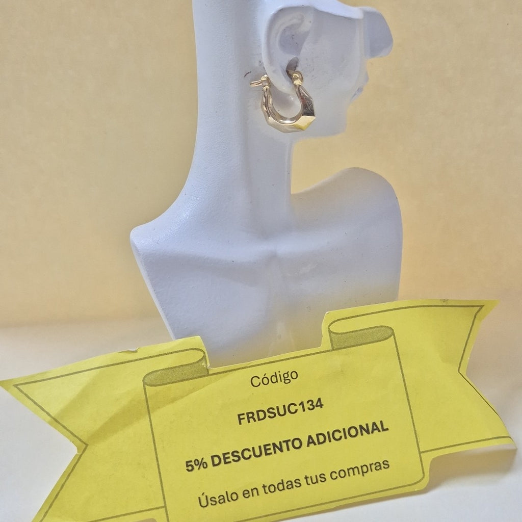 ARETES TEJIDO ARRACADA FACETADA 14K 1.3 GR (NUEVO)