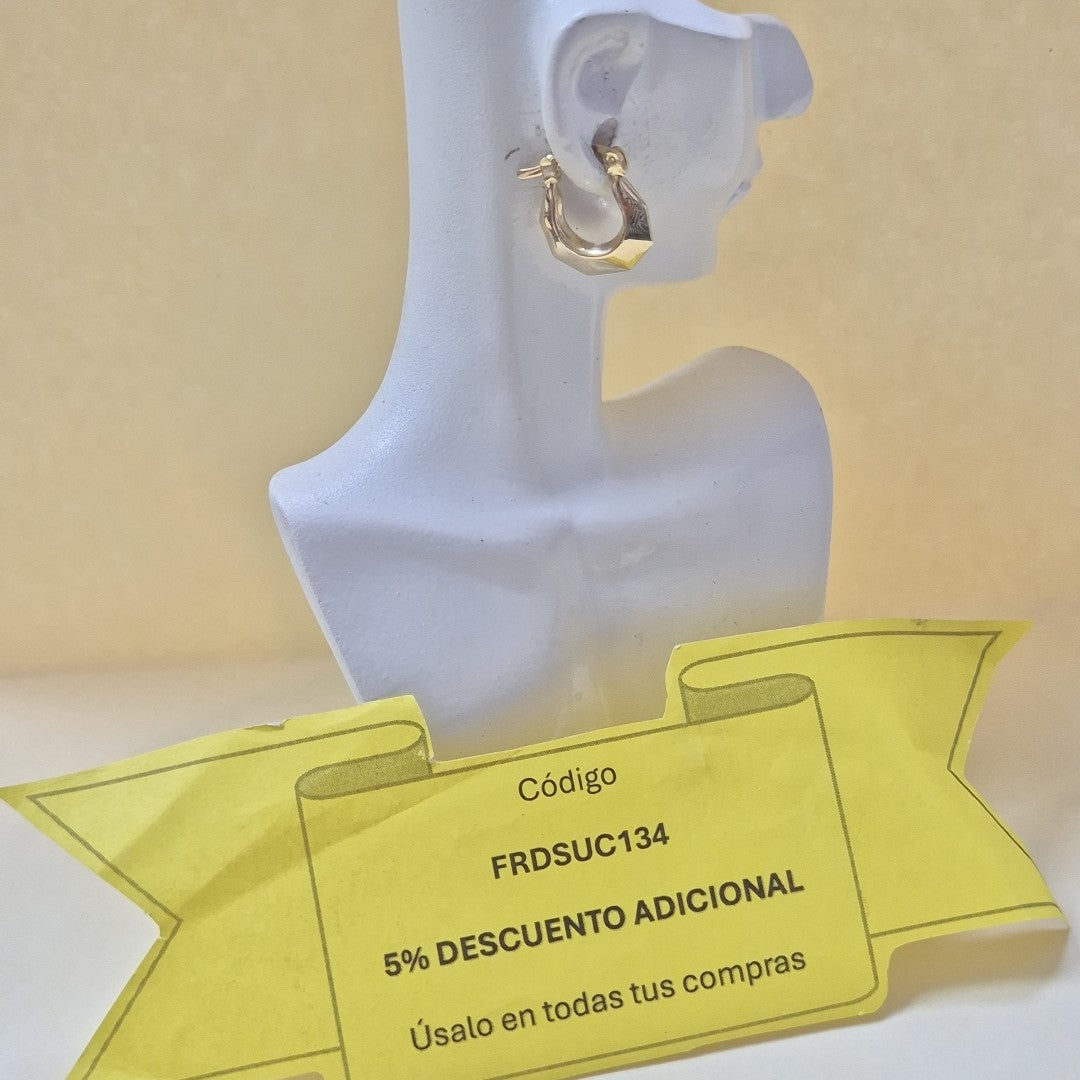 ARETES TEJIDO ARRACADA FACETADA 14K 1.3 GR (NUEVO)