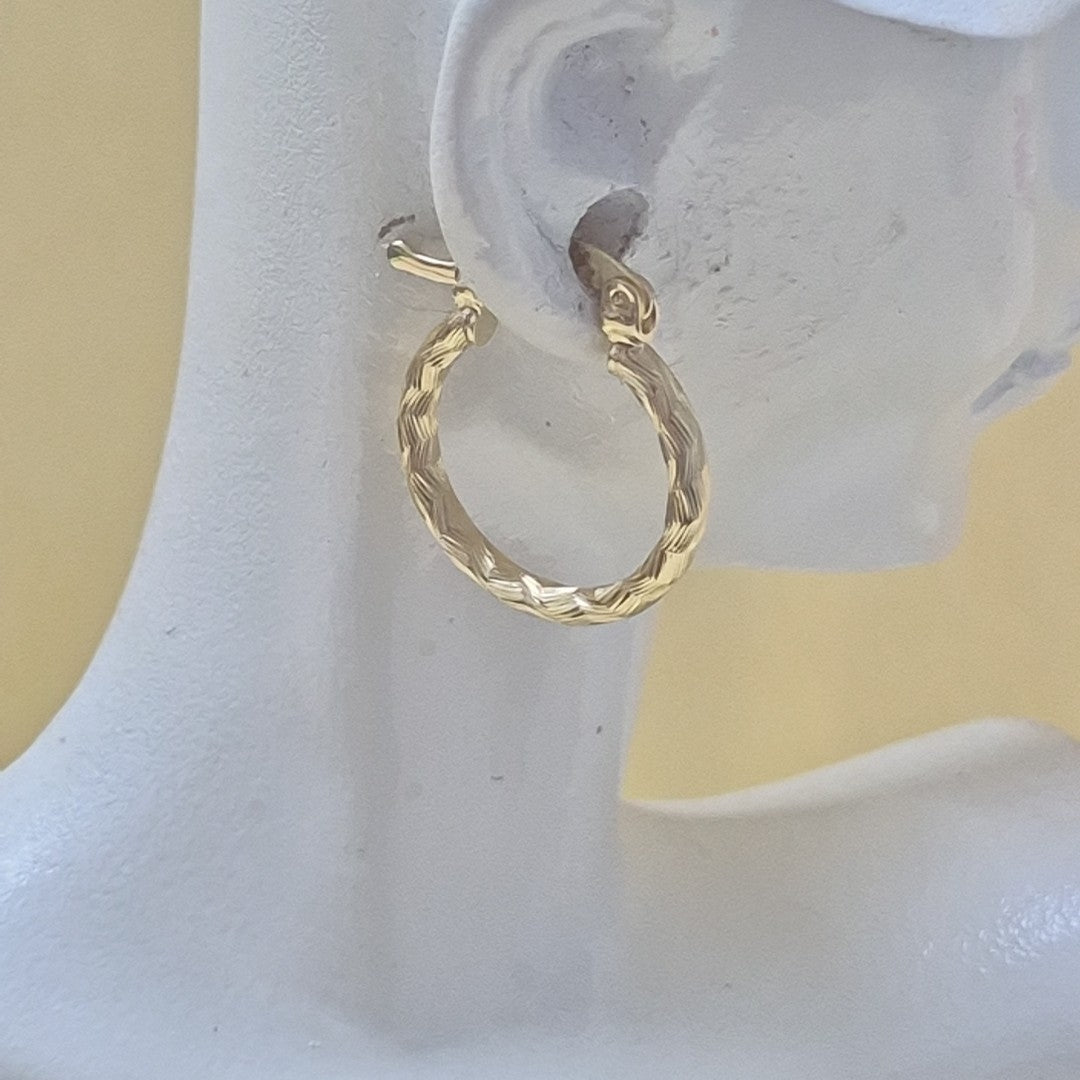 ARETES ARRACADAS TRENZADAS 14K 18 1.6 GR (NUEVO)
