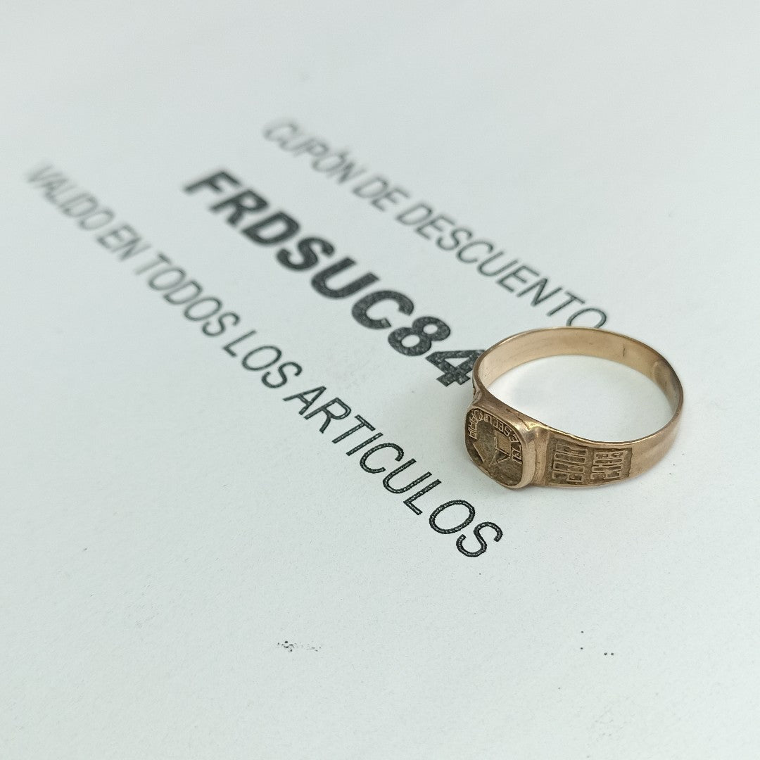 ANILLO DE GRADUACIÓN ORO 8 K 2.4 GRMS (SEMINUEVO)