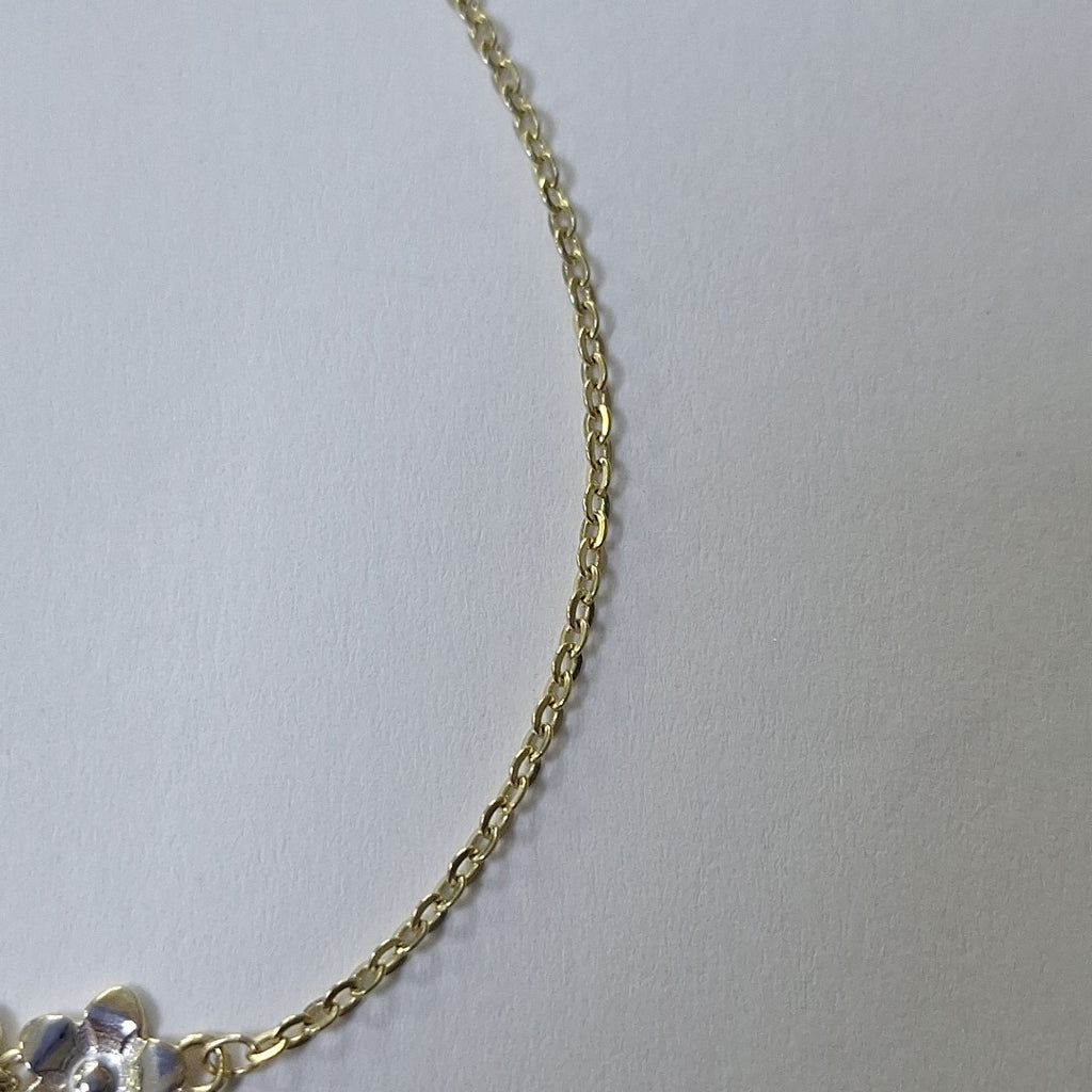 PULSERA TEJIDO ESPECIAL FIG FLORES 14K 18 CM 2 GR (NUEVO)