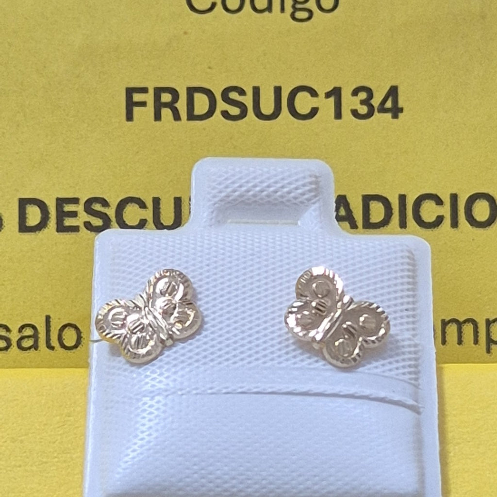 BROQUELES BROQUEL FIG MARIPOSA 14K 0.2668 GR (NUEVO)