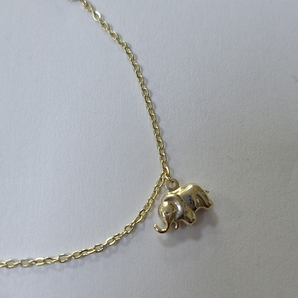 PULSERA ESPECIAL CON DIJES ELEFANTES 10K 18 CM 2.1 GR (NUEVO)