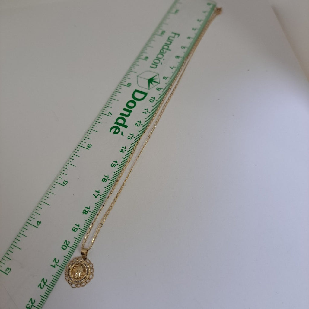 CADENA, MEDALLA RELIGIOSA ORO 14 K 1 GRMS (SEMINUEVO)