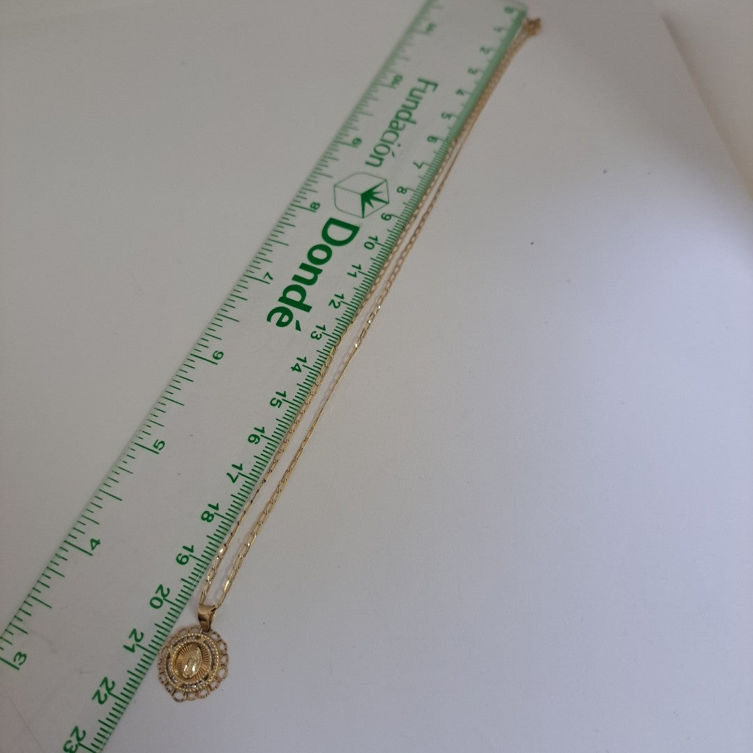 CADENA, MEDALLA RELIGIOSA ORO 14 K 1 GRMS (SEMINUEVO)