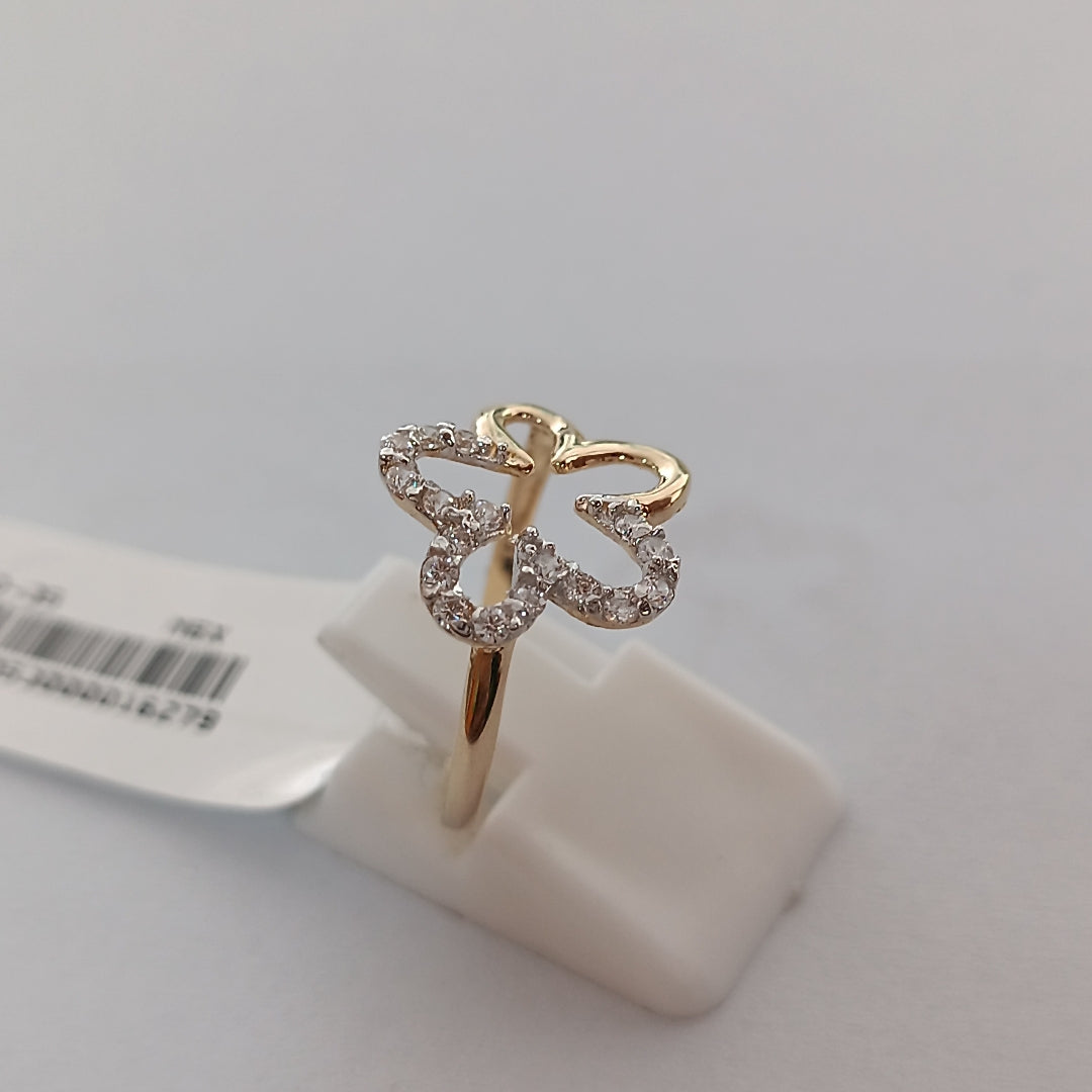 ANILLOS FIG FLOR CON CIRCONIAS 14K TALLA 7 1.6 GR (NUEVO)
