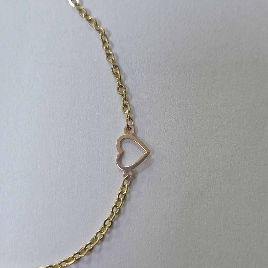 PULSERA ESPECIAL CON CORAZONES 10K 18 CM 1.2 GR (NUEVO)