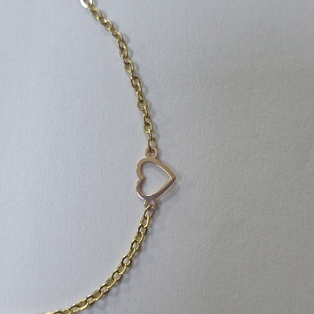 PULSERA ESPECIAL CON CORAZONES 10K 18 CM 1.2 GR (NUEVO)