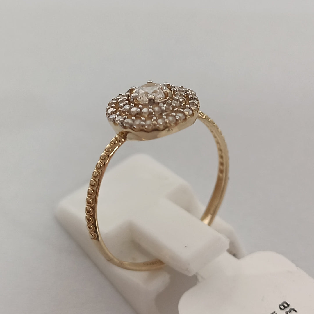 ANILLO ANILLITO C CIRCONIAS 14K 8.5 TALLA 1.9 GR (NUEVO)