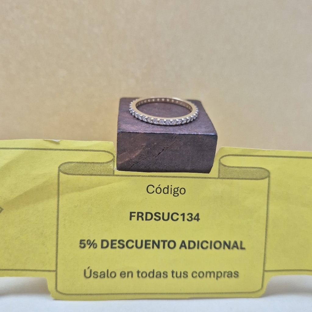 ANILLO ANILLITO CHURUMBELA C CIRCONIAS 14K 8.5 TALLA 2 GR (NUEVO)