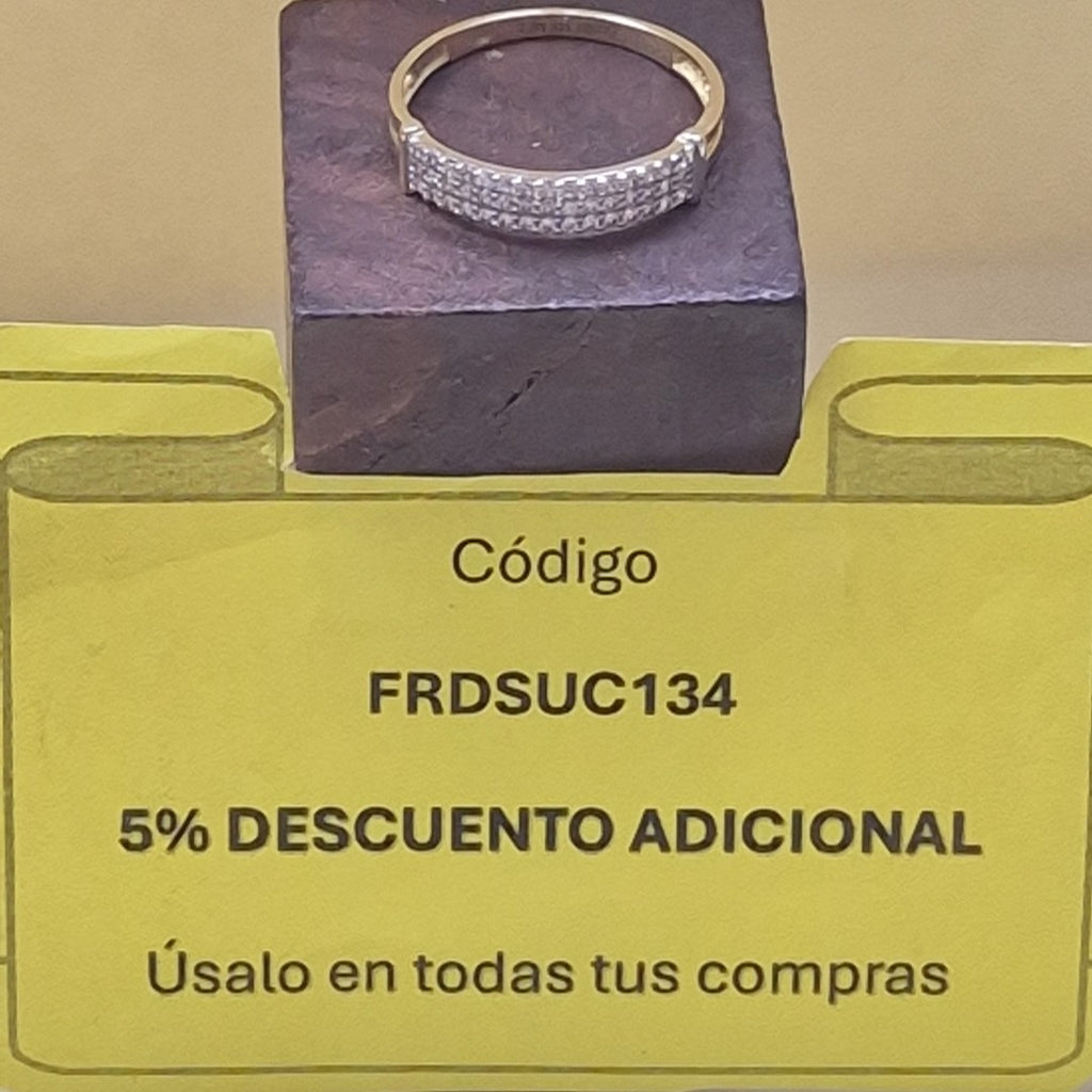 ANILLO ANILLITO C CIRCONIAS 14K 8 TALLA 1.6 GR (NUEVO)