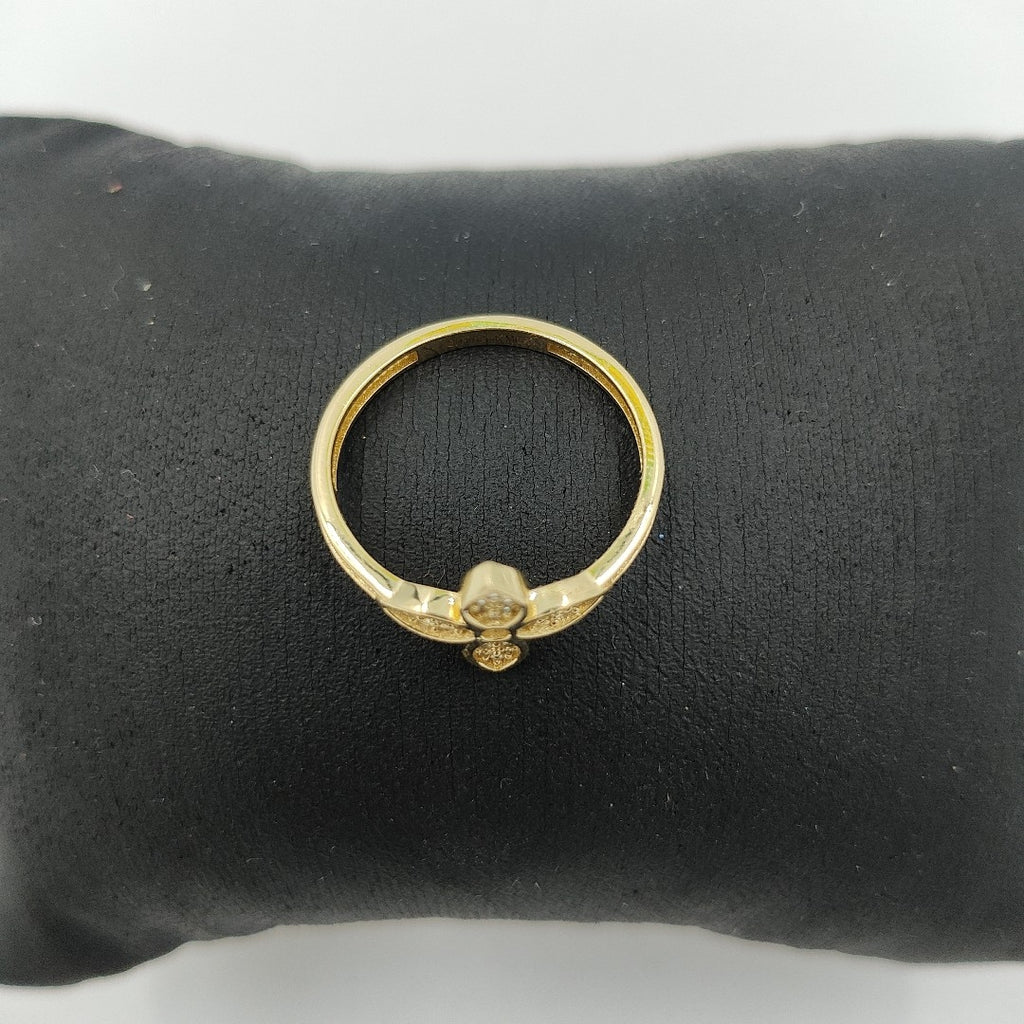 ANILLO ANILLITO FLOR C CIRCONIAS 14K 7 TALLA 1.9 GR (NUEVO)