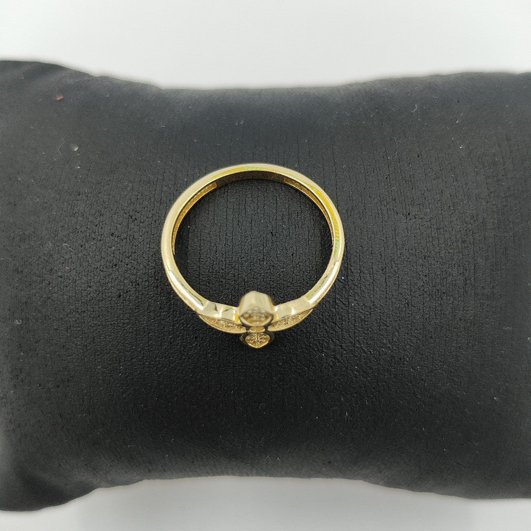 ANILLO ANILLITO FLOR C CIRCONIAS 14K 7 TALLA 1.9 GR (NUEVO)