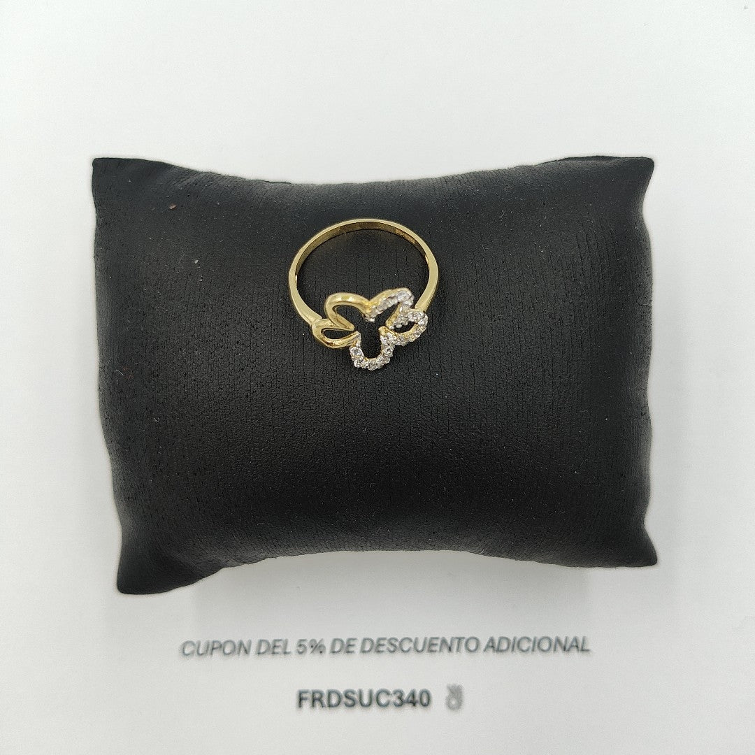 ANILLOS FIG FLOR C CIRCONIAS 14K TALLA 8 1.6 GR (NUEVO)