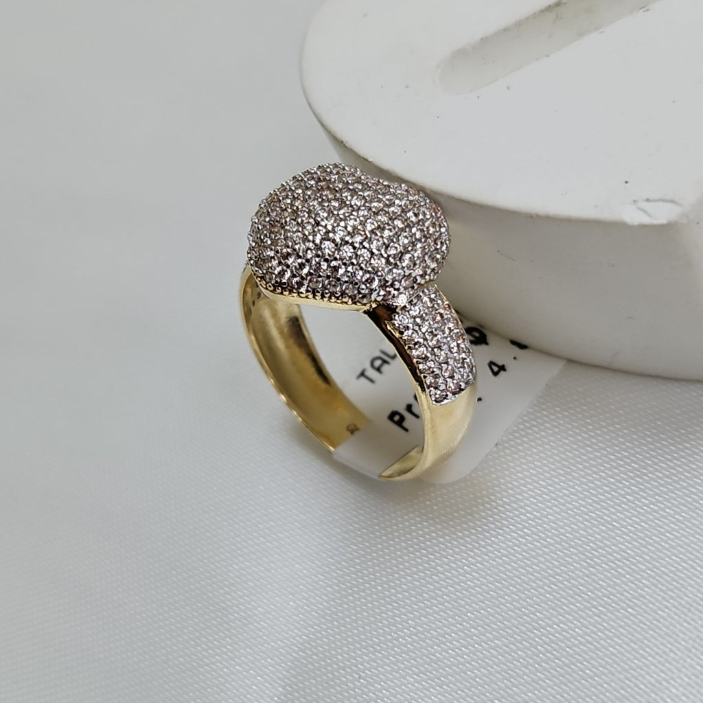 ANILLO ANILLITO CORAZON C CIRCONIAS 14K 8 TALLA 4.8 GR (NUEVO)