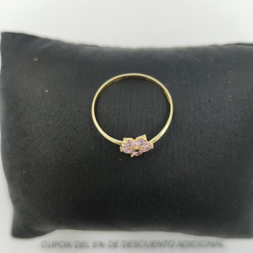 ANILLOS FLOR CON PIEDRA DE COLOR 14K TALLA 9 1 GR (NUEVO)