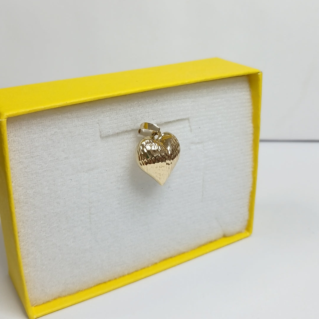 DIJE TEJIDO CORAZON LABRADO 14K 1.1 GR (NUEVO)