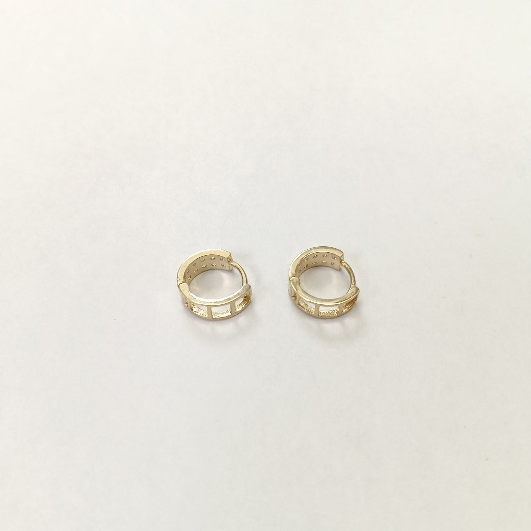 ARETES HUGGIES C CIRCONIAS 14K 1.7 GR (NUEVO)