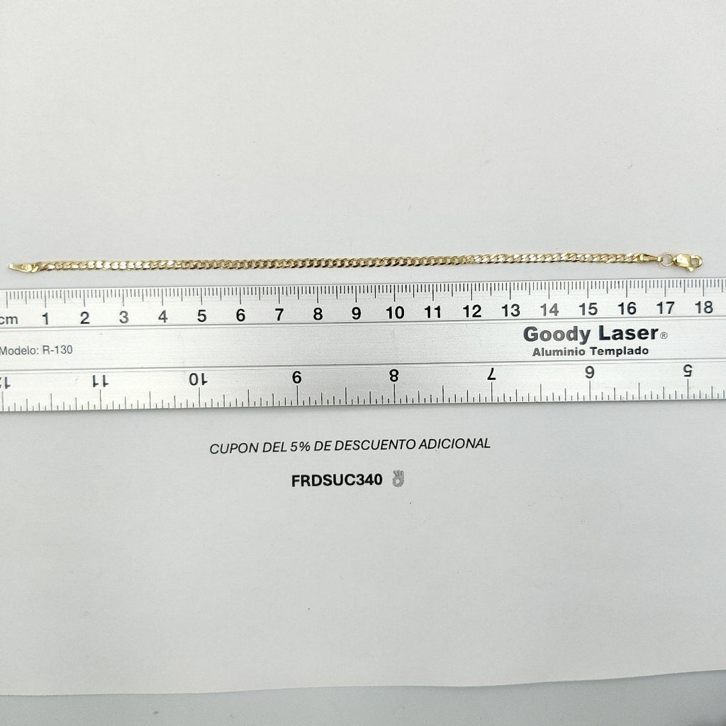 PULSERA TEJIDO BARBADA 14K 18 CM 2.1 GR (NUEVO)