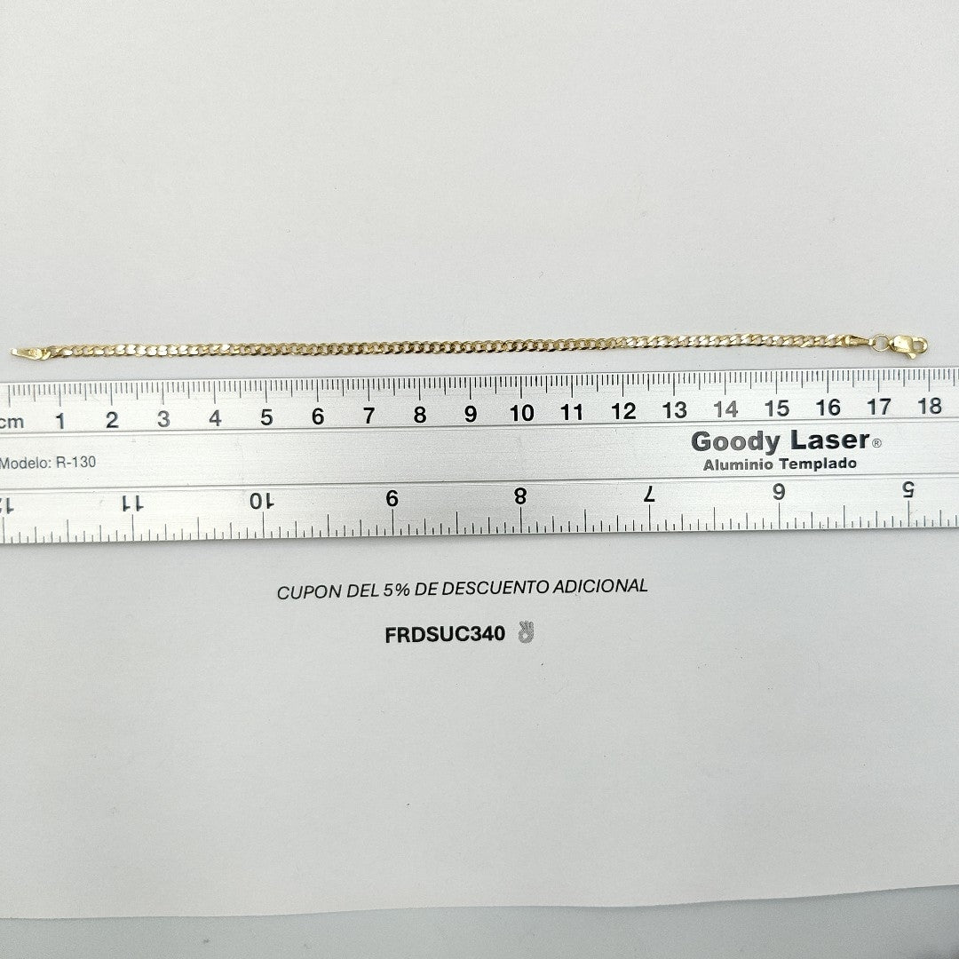 PULSERA TEJIDO BARBADA 14K 18 CM 2.1 GR (NUEVO)