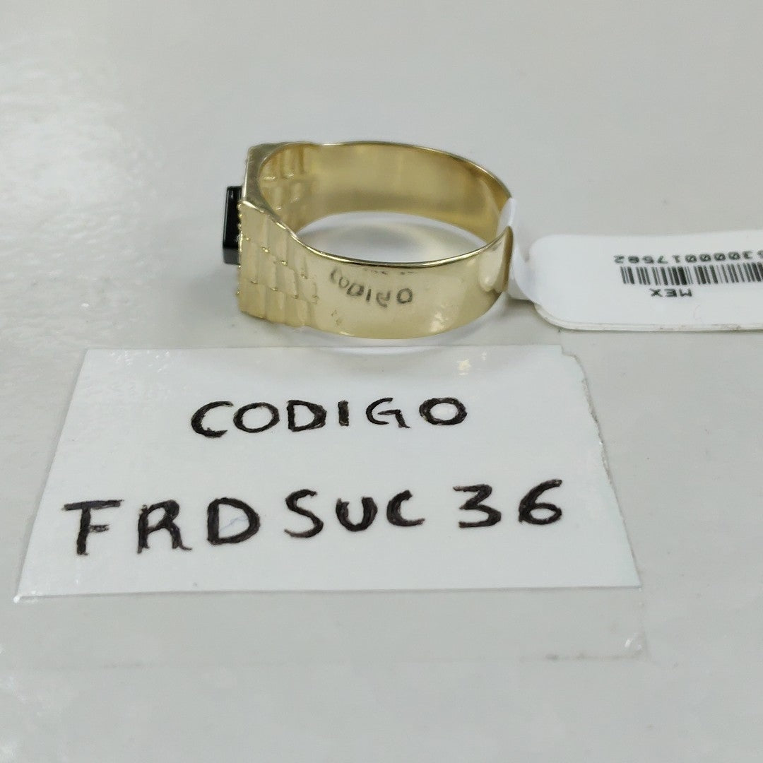 ANILLOS CON ONIX Y CIRCONIAS 14K TALLA 12 4.7 GR (NUEVO)