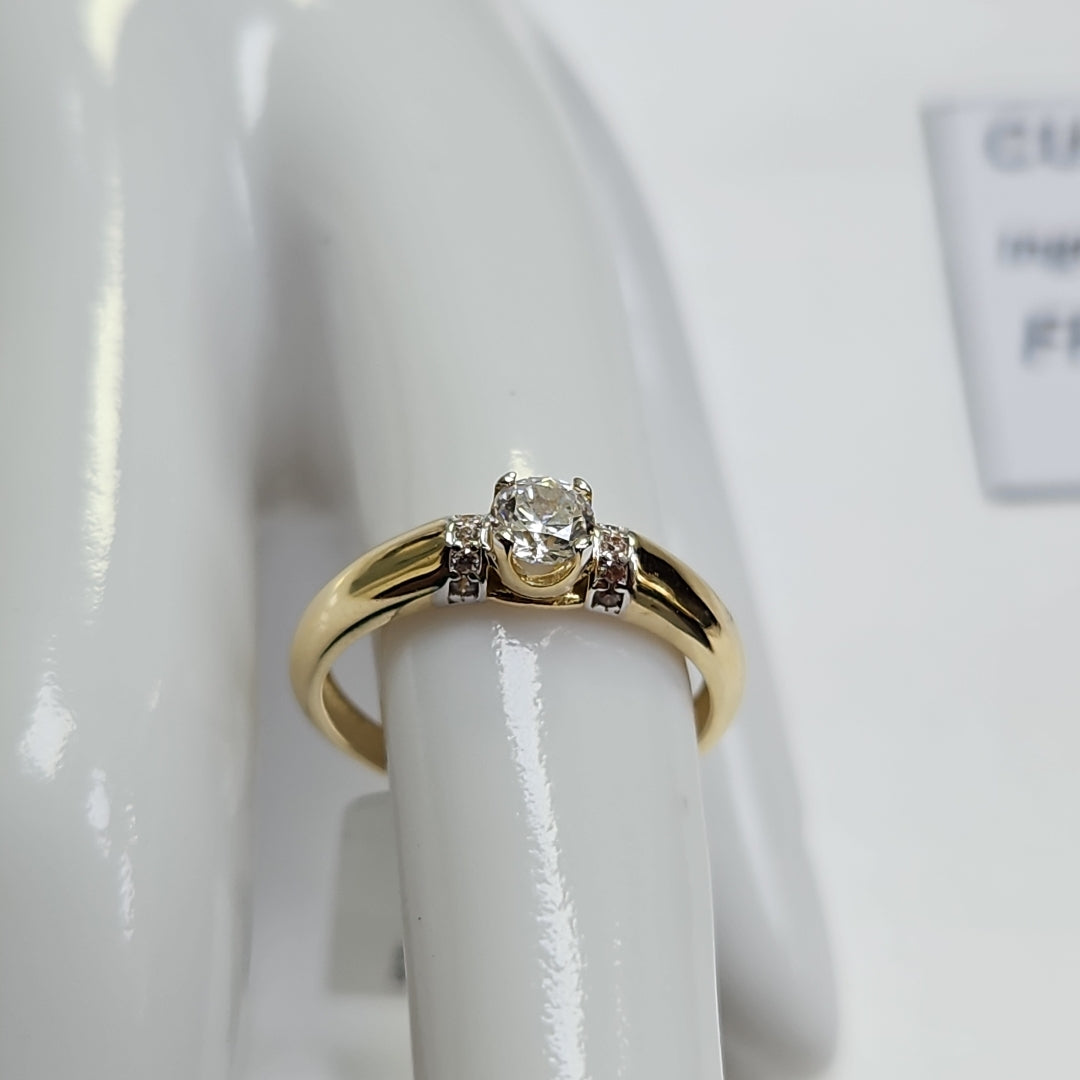 ANILLO ANILLITO C CIRCONIAS 14K 7 TALLA 2.3 GR (NUEVO)