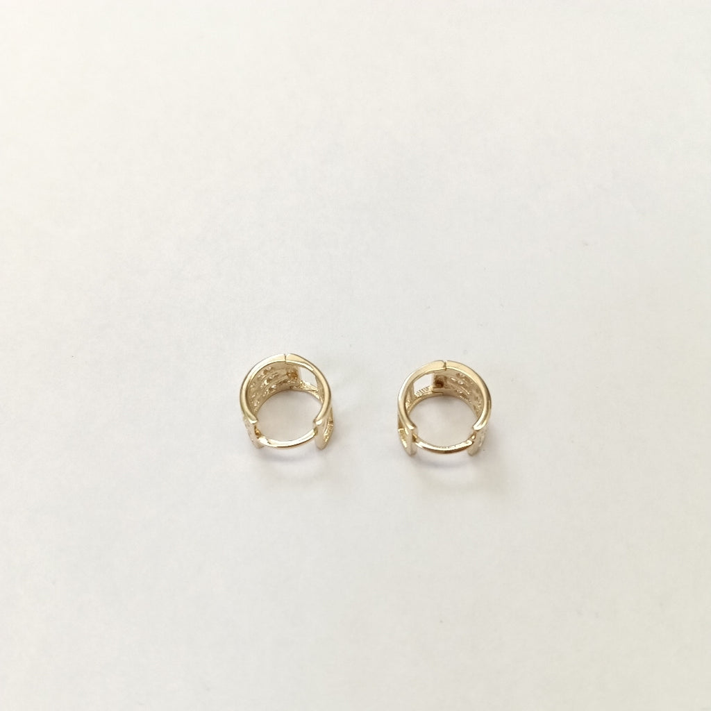 ARETES HUGGIES C CIRCONIA 14K 2.1 GR (NUEVO)