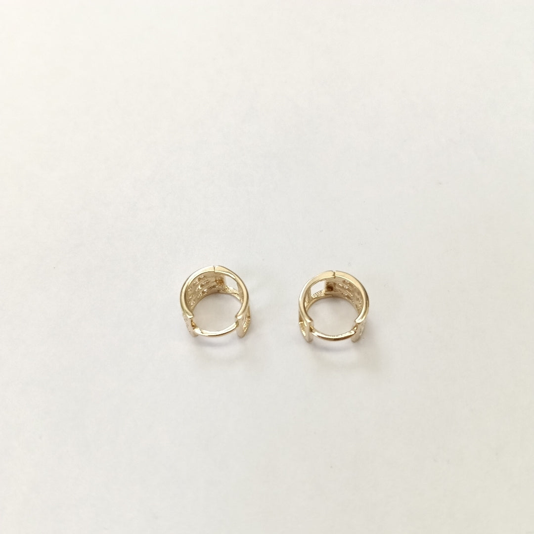 ARETES HUGGIES C CIRCONIA 14K 2.1 GR (NUEVO)