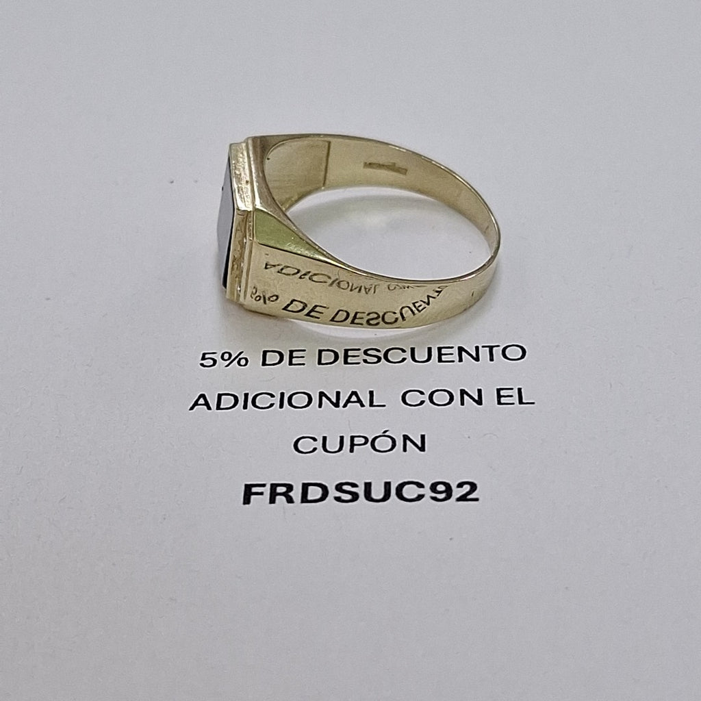 ANILLOS CON ONIX Y CIRCONIAS 10K TALLA 11 3.9 GR (NUEVO)