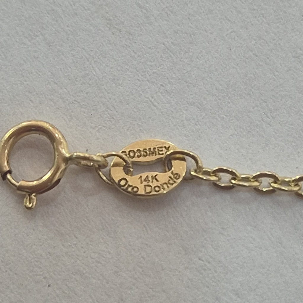 PULSERA ESPECIAL CON MARIPOSAS 14K 18 CM 2.1 GR (NUEVO)