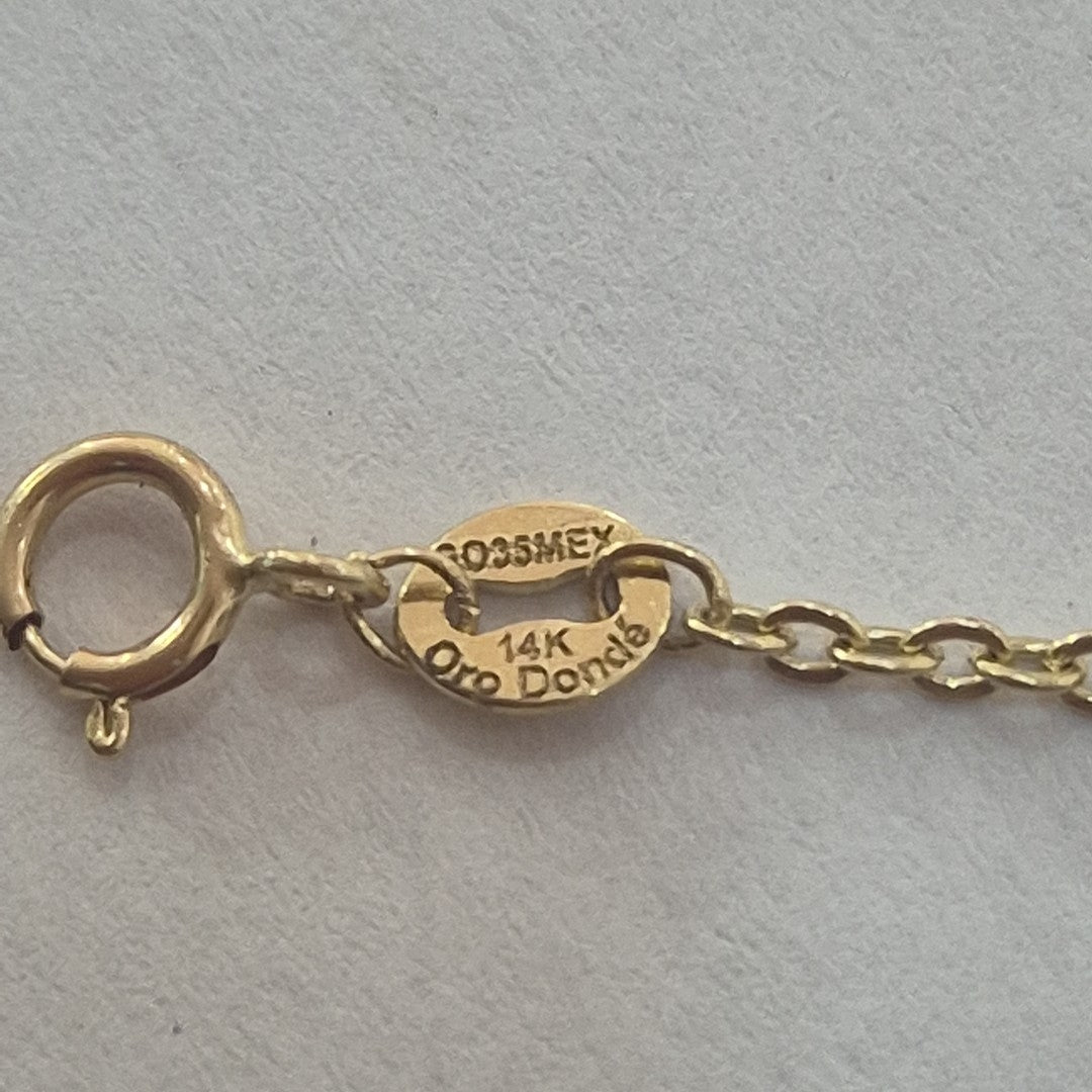 PULSERA ESPECIAL CON MARIPOSAS 14K 18 CM 2.1 GR (NUEVO)