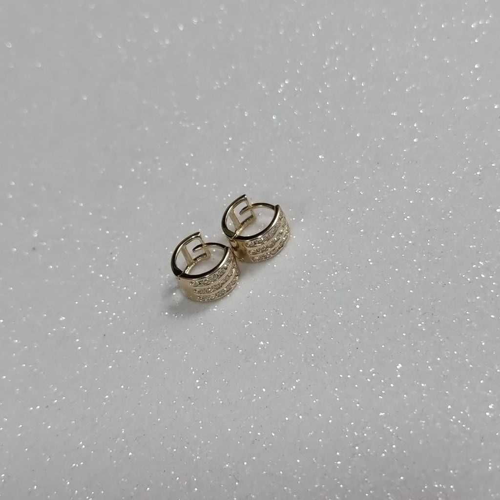 ARETES HUGGIES C CIRCONIA 14K 2.1 GR (NUEVO)