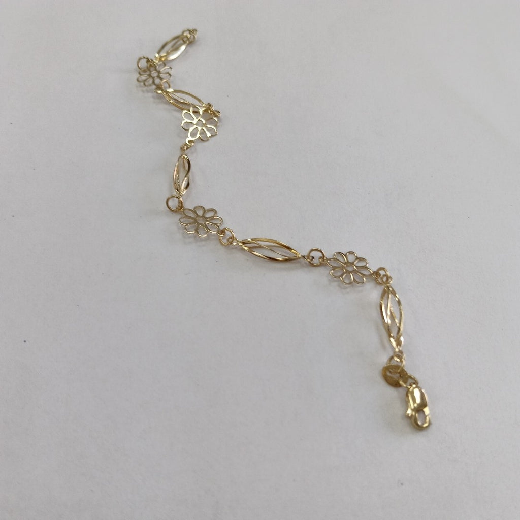 PULSERA ESPECIAL CON FLORES 14K 18 CM 2.6 GR (NUEVO)