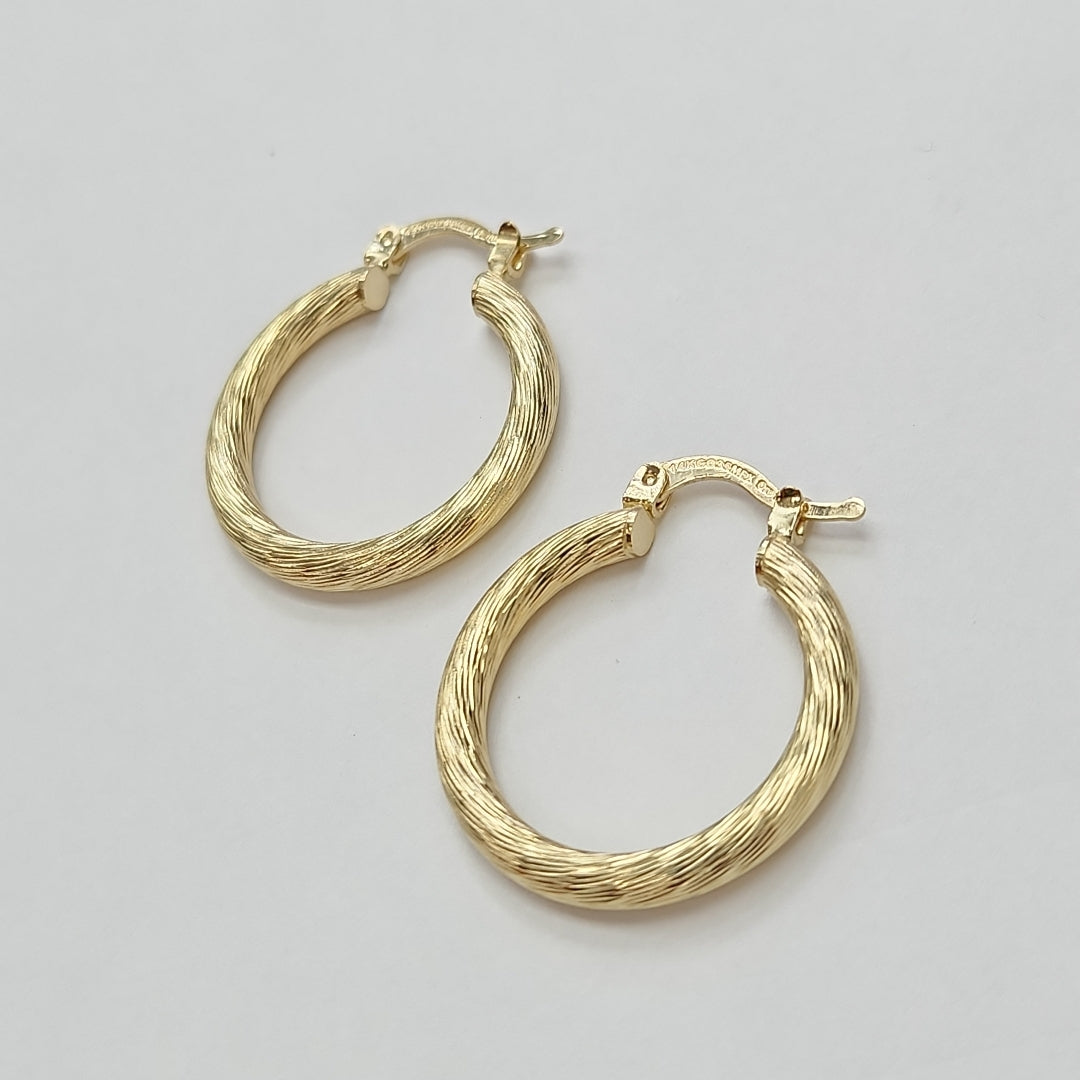 ARETES TEJIDO ARRACADAS ASTRIADAS 14K 3 GR (NUEVO)