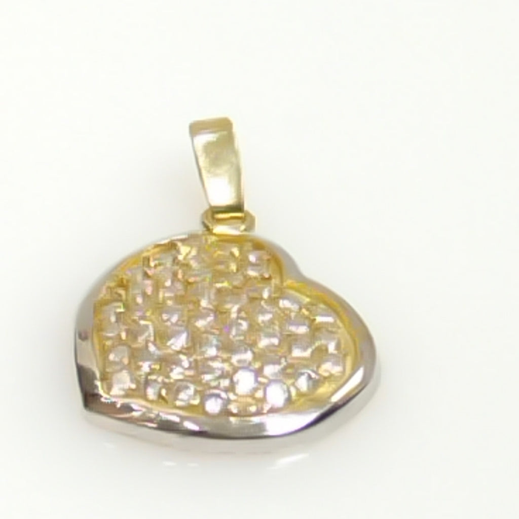 DIJE CORAZON CON CIRCONIAS 14K 1.8 GR (NUEVO)
