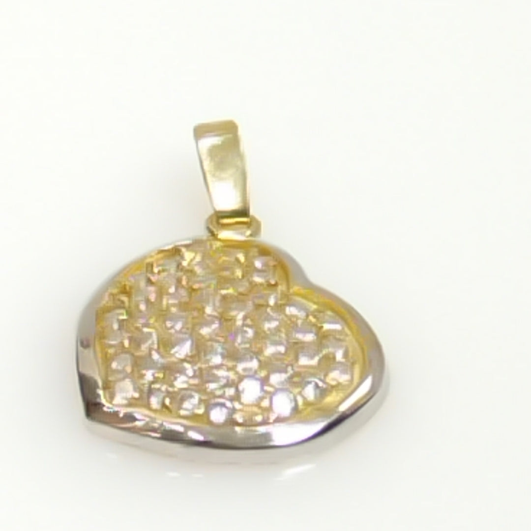 DIJE CORAZON CON CIRCONIAS 14K 1.8 GR (NUEVO)