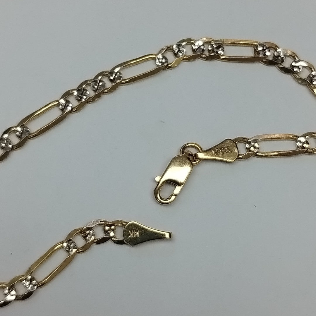 PULSERA 3X1 DIAMANTADA 14K 18 CM 4.1 GR (NUEVO)