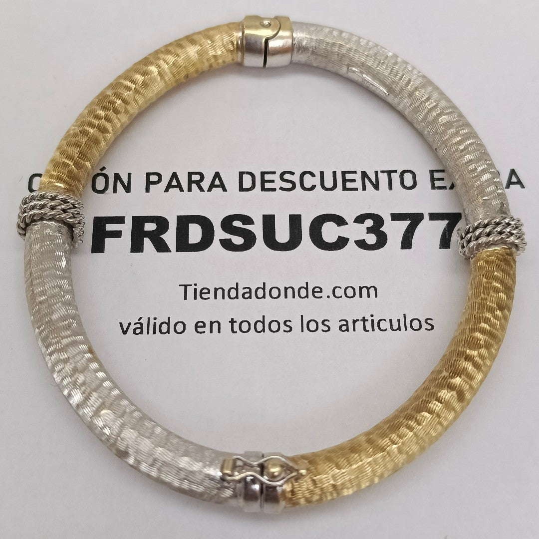 PULSERA RIGIDA ORO COMBINADO 14 K 12.2 GRMS (SEMINUEVO)