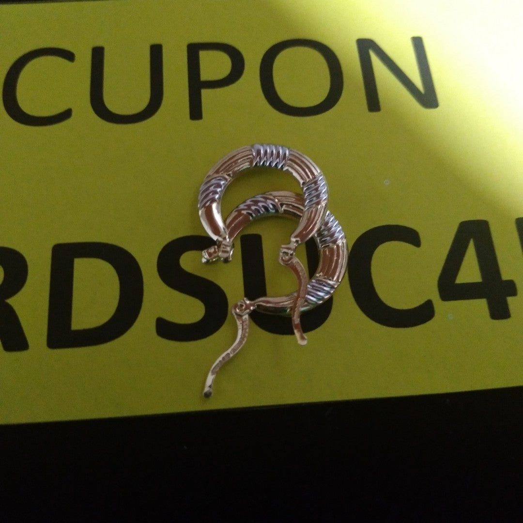 ARETES TEJIDO ARRACADAS COMBINADAS HUECAS 14K 2 GR (NUEVO)