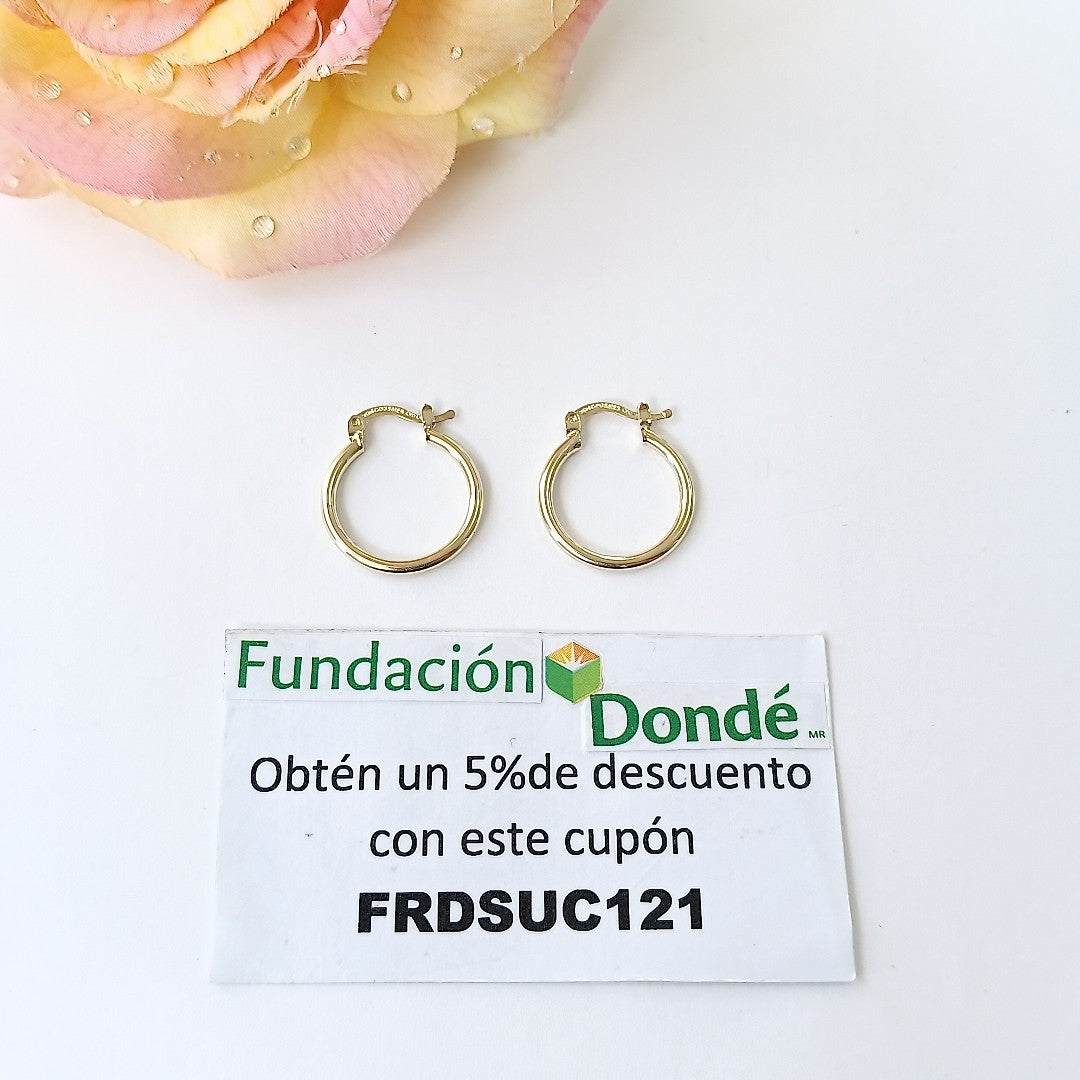 ARETES TEJIDO ARRACADAS LISAS 14K 1.2 GR (NUEVO)