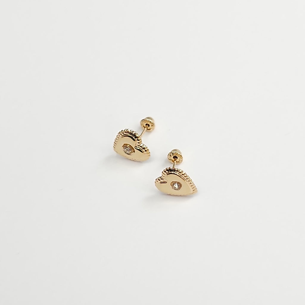 BROQUELES BROQUEL FIG CORAZON C CIRCONIA 14K 0.2614 GR (NUEVO)