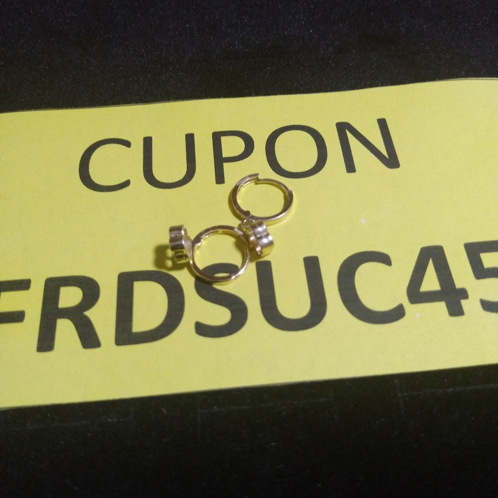 ARETES ARRACADAS CON DIJE 14K 2.4 GR (NUEVO)
